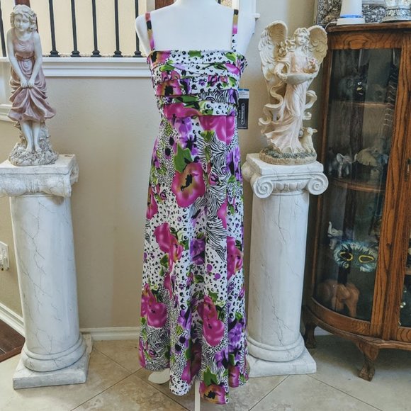 karin stevens Dresses & Skirts - Karin Stevens Floral Sleeveless Dress 14P